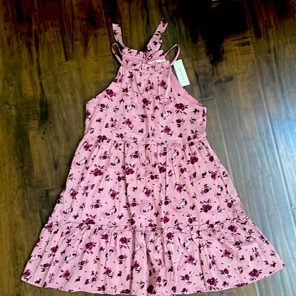 Pink Floral Halter Top Dress from Francesca's